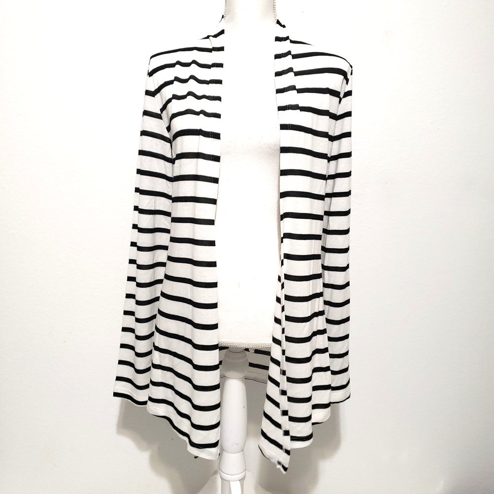 NEW!! MIX by 41 Hawthorn Women SIZE M Lightweight Open Front Cardigan Black Whi